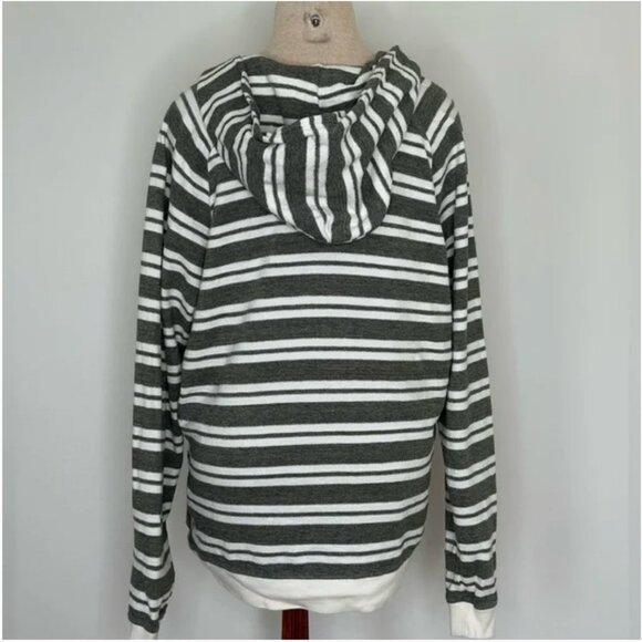 Chubbies Men's Cotton Gray and White Striped Beach Hoodie Size Medium - Picture 2 of 5